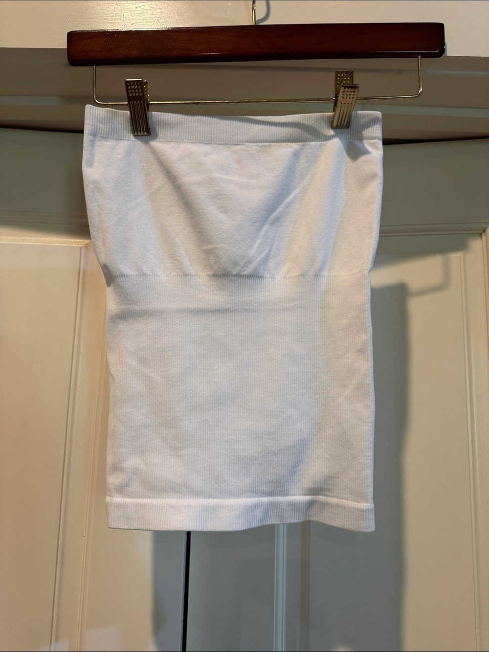 White Ribbed Stretch Tube Top